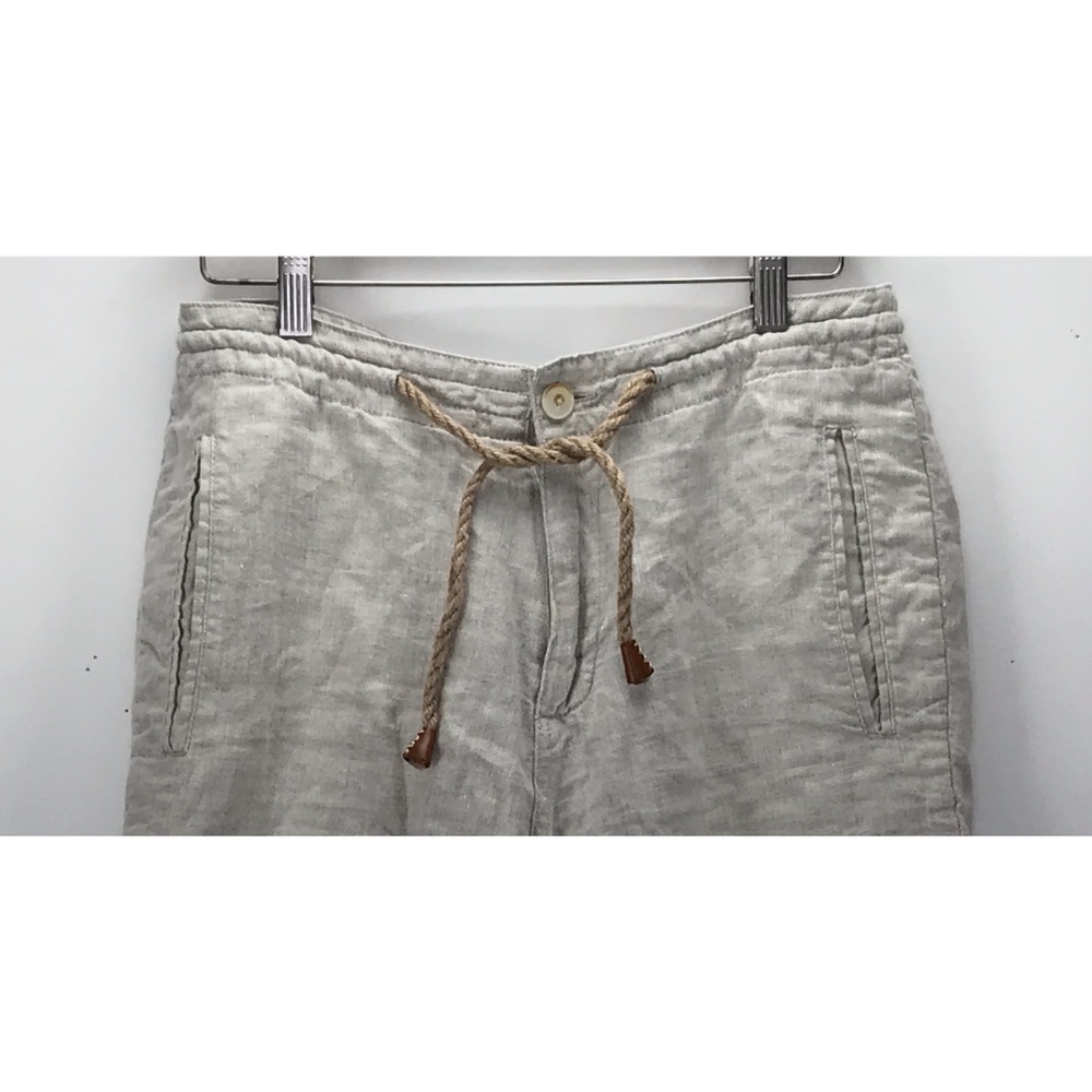 Zara Man 100% Linen Pocket Rope Draw String Shorts - Picture 6 of 7